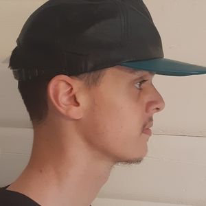 AJM Headwear Leather Baseball Cap Black and Green